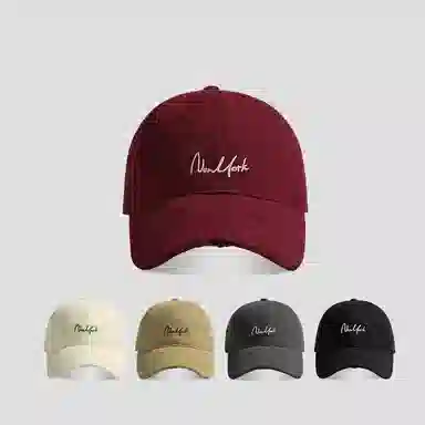 稻草人 韩版百搭简约刺绣字母棒球帽 大头围显脸小时尚潮流 棉 鸭舌帽 男女同款情侣款