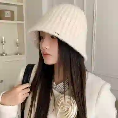 稻草人 秋冬季简约时尚针织水桶帽 潮流显脸小素颜百搭 聚酯纤维 渔夫帽 女款