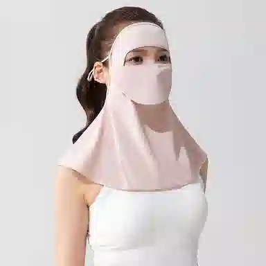 稻草人 夏季全脸防紫外线 遮阳一体护颈 透气护眼角 韩版百搭 锦纶 防晒面罩 女款