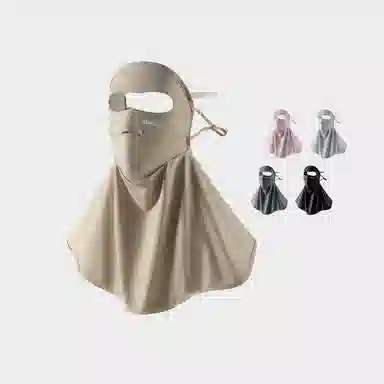 稻草人 全脸遮阳护颈 防紫外线透气 锦纶 防晒面罩 女款