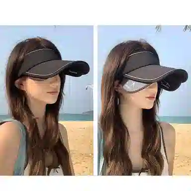 稻草人 夏季户外运动可伸缩空顶太阳帽 遮阳防紫外线 简约百搭 锦纶 防晒帽 男女同款情侣款