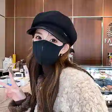 稻草人 秋冬韩系百搭显脸小八角帽 英伦复古文艺风  聚酯纤维 贝雷帽 女款