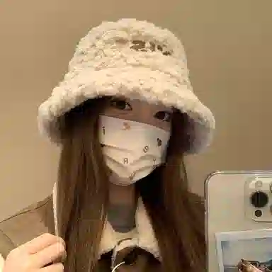 稻草人 毛绒绒盆帽甜美可爱百搭 冬天保暖显脸小 韩版高级感 聚酯纤维 渔夫帽 女款