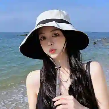 稻草人 简约撞色显脸小 户外游玩遮阳防晒 时尚韩版 聚酯纤维 渔夫帽 女款