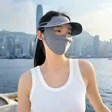 稻草人 全脸防紫外线遮阳脸基尼 舒适透气 百搭时尚 锦纶 防晒面罩 女款