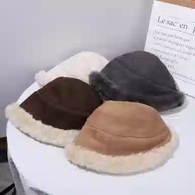 稻草人 毛绒绒保暖加厚 防风护耳 时尚百搭显脸小 聚酯纤维 渔夫帽 女款