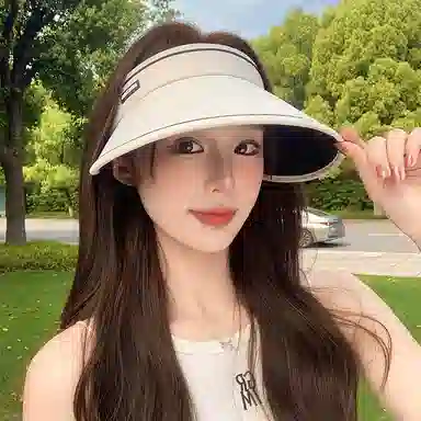 稻草人 夏季空顶大檐 遮阳防紫外线 时尚百搭显脸小 简约休闲 聚酯纤维 防晒帽 女款