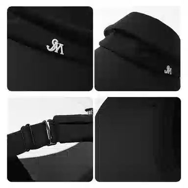 稻草人 夏季空顶遮阳帽 大帽檐黑胶防紫外线 简约百搭 可扎马尾 聚酯纤维 防晒帽 女款