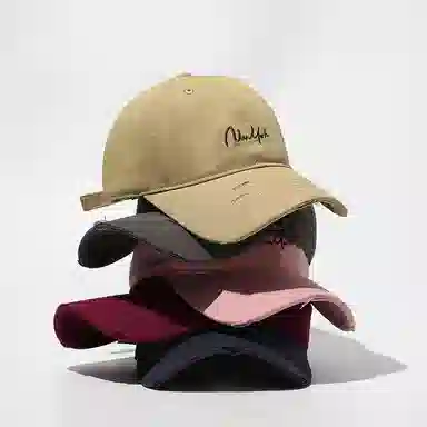 稻草人 韩版百搭简约刺绣字母棒球帽 大头围显脸小时尚潮流 棉 鸭舌帽 男女同款情侣款