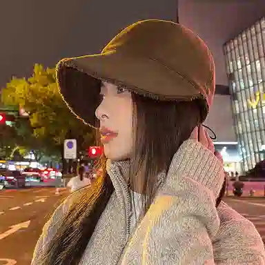 稻草人 韩版加绒简约百搭显脸小 潮流时尚 聚酯纤维 鸭舌帽 女款