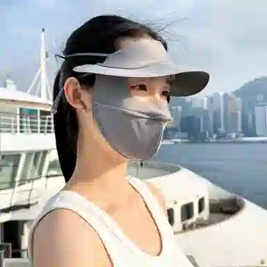 稻草人 全脸防紫外线遮阳脸基尼 舒适透气 百搭时尚 锦纶 防晒面罩 女款