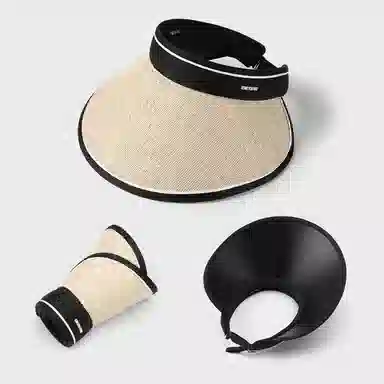 稻草人 大帽檐空顶遮阳帽 防紫外线 显脸小 简约百搭 聚酯纤维 防晒帽 女款