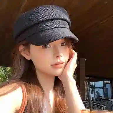 稻草人 简约休闲风复古八角日系百搭时尚潮流 聚酯纤维 贝雷帽 女款