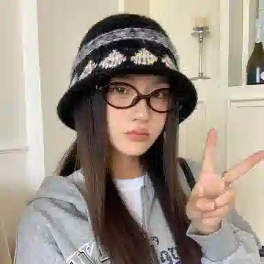 稻草人 韩版时尚可爱盆帽显脸小 秋冬保暖素颜百搭 聚酯纤维 渔夫帽 女款