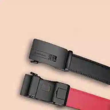 稻草人 自动扣腰带青年百搭时尚简约休闲十二生肖红色 皮带 男款