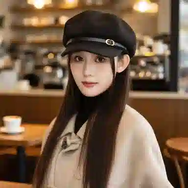 稻草人 秋冬经典百搭复古八角蓓蕾帽 日系时尚显脸小文艺报童帽 聚酯纤维 贝雷帽 女款