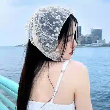 稻草人 田园风三角巾蕾丝发巾头饰绑包绑发 聚酯纤维 头巾 女款