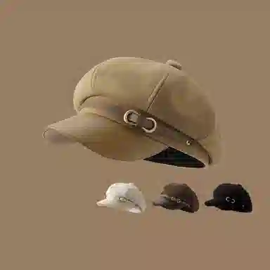 【秋冬必备】 稻草人 英伦风显脸小八角帽 复古百搭时尚 韩版文艺学院风 涤纶+粘胶纤维 贝雷帽 女款