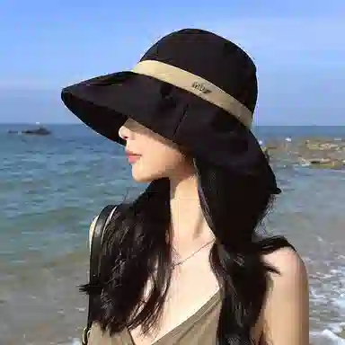 稻草人 简约撞色显脸小 户外游玩遮阳防晒 时尚韩版 聚酯纤维 渔夫帽 女款