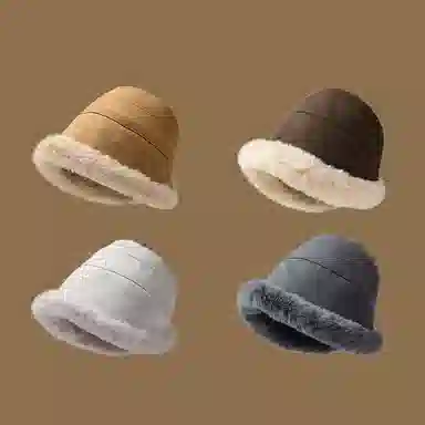 稻草人 毛绒绒保暖加厚 防风护耳 时尚百搭显脸小 聚酯纤维 渔夫帽 女款