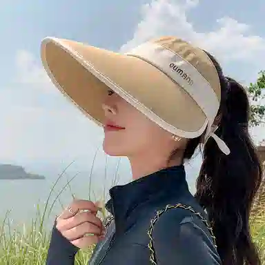 稻草人 夏季大帽檐遮阳防紫外线 百搭时尚 显脸小 锦纶 防晒帽 女款