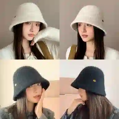 稻草人 小香风优雅针织 韩版百搭显脸小 聚酯纤维 渔夫帽 女款