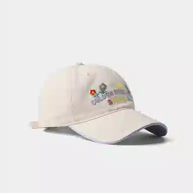 稻草人 韩版甜美可爱 显脸小 简约休闲百搭 刺绣字母小花 棉 鸭舌帽 女款