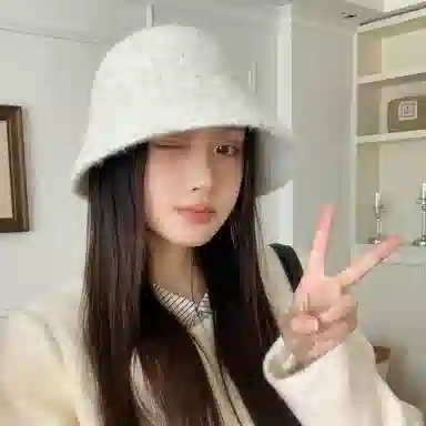 稻草人 韩版纯色毛绒水桶帽 高级感保暖百搭素颜显脸小 聚酯纤维 渔夫帽 女款