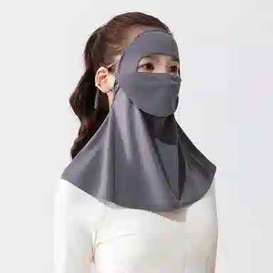 稻草人 夏季全脸防紫外线 遮阳一体护颈 透气护眼角 韩版百搭 锦纶 防晒面罩 女款