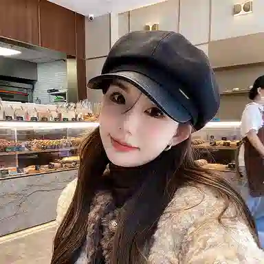 稻草人 秋冬韩系百搭显脸小八角帽 英伦复古文艺风  聚酯纤维 贝雷帽 女款