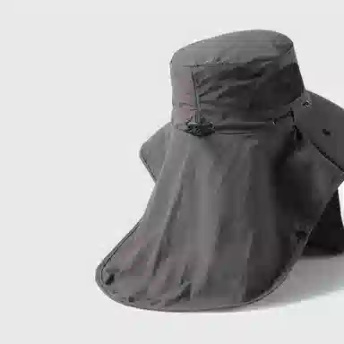 稻草人 夏季户外登山钓鱼遮阳面罩护颈一体太阳帽 大檐防紫外线 休闲百搭 涤纶 防晒帽 男女同款情侣款