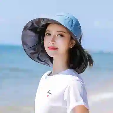 稻草人 空顶遮阳防紫外线 百搭显脸小 聚酯纤维 防晒帽 女款