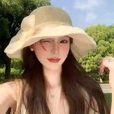 稻草人 简约时尚百搭 聚酯纤维 渔夫帽 女款