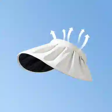 稻草人 夏季遮阳帽空顶贝壳太阳帽防紫外线黑胶大檐帽子 百搭简约显脸小 锦纶 防晒帽 女款