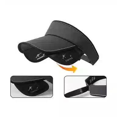 稻草人 夏季户外运动可伸缩空顶太阳帽 遮阳防紫外线 简约百搭 锦纶 防晒帽 男女同款情侣款