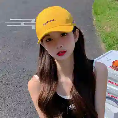 稻草人 字母刺绣新款显脸小遮阳防晒帽 棉 鸭舌帽 男女同款情侣款