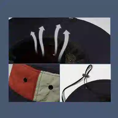 稻草人 夏季户外钓鱼徒步登山帽 遮阳防晒 简约百搭 撞色 聚酯纤维 渔夫帽 男女同款情侣款