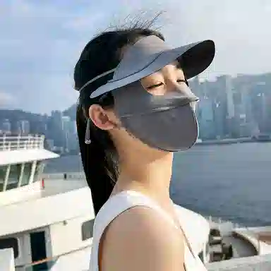 稻草人 全脸防紫外线遮阳脸基尼 舒适透气 百搭时尚 锦纶 防晒面罩 女款