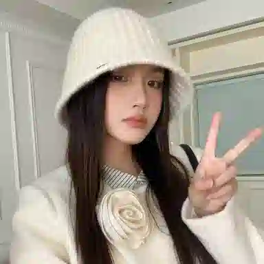 稻草人 秋冬季简约时尚针织水桶帽 潮流显脸小素颜百搭 聚酯纤维 渔夫帽 女款