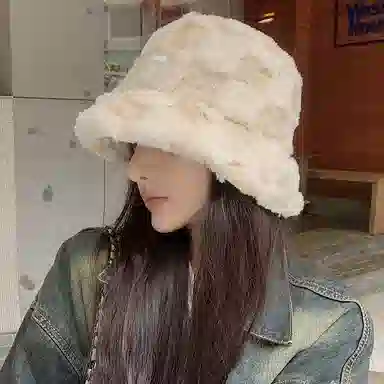 稻草人 百搭时尚显脸小保暖加厚格子 聚酯纤维 渔夫帽 女款