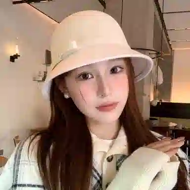 稻草人 韩版时尚优雅高级感 百搭潮流纯色 显脸小 羊毛 渔夫帽 女款