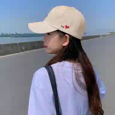 稻草人 字母刺绣新款显脸小遮阳防晒帽 棉 鸭舌帽 男女同款情侣款