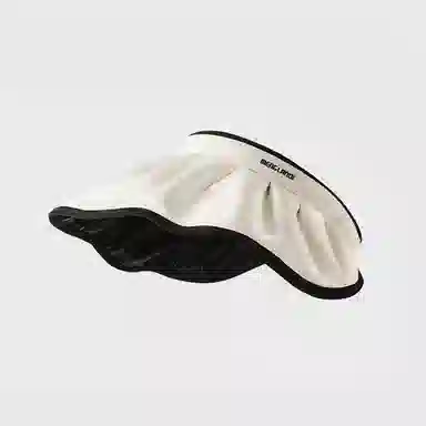 稻草人 夏季空顶大檐遮阳防紫外线贝壳帽 韩系简约百搭 显脸小 黑胶 锦纶 防晒帽 女款