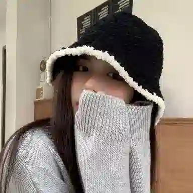 稻草人 韩版时尚百搭撞色气质高级感软糯保暖显脸小 聚酯纤维 渔夫帽 女款