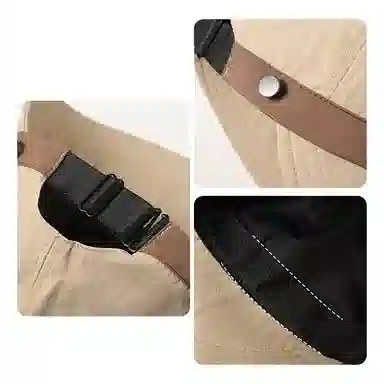 稻草人 时尚百搭显脸小 遮脸素颜氛围感撞色户外防紫外线遮阳 可挂口罩 聚酯纤维 防晒帽 女款