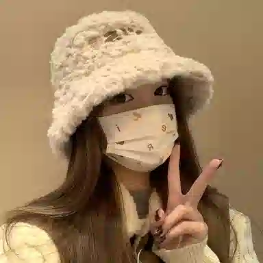 稻草人 毛绒绒盆帽甜美可爱百搭 冬天保暖显脸小 韩版高级感 聚酯纤维 渔夫帽 女款