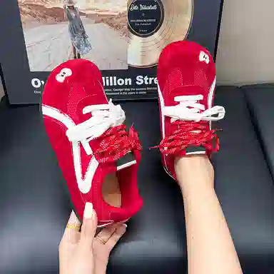 乐乐鱼 网布 复古时尚软底百搭运动 低帮 生活休闲鞋 女