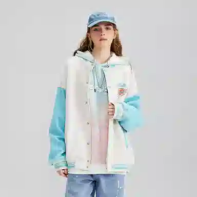 LAMLICKA Baseball Jacket Beige