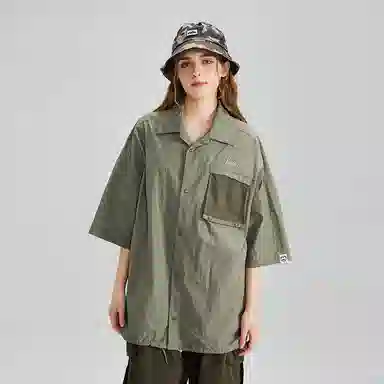 LAMLICKA Olive Green Short Sleeve Shirt