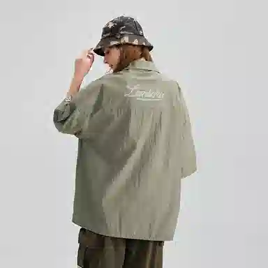 LAMLICKA Olive Green Short Sleeve Shirt